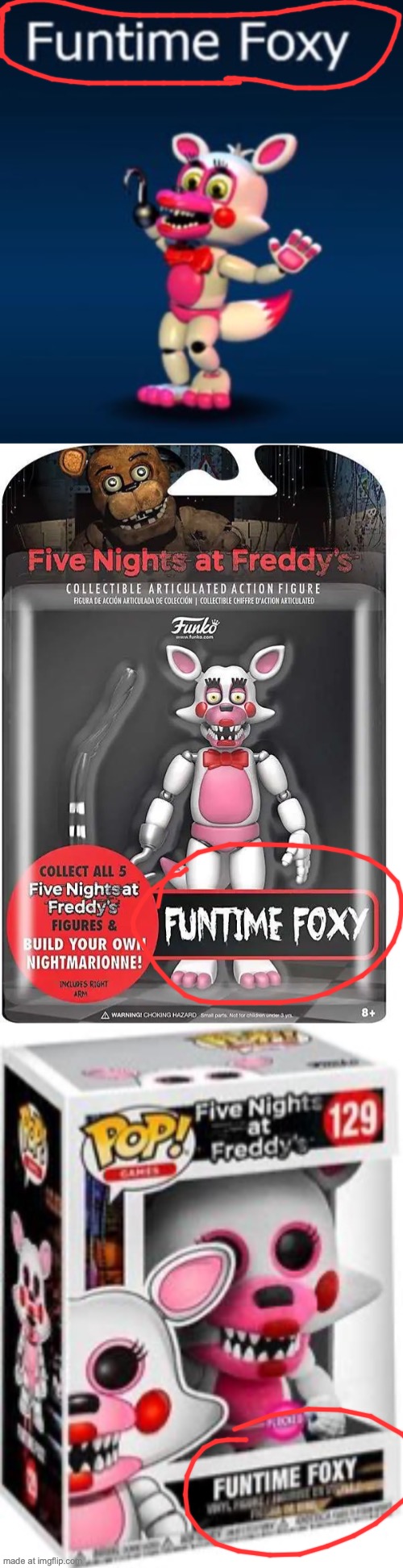 One of the funniest FNAF fandom things is that you can call this character Funtime Foxy, be completely objectively correct  but | made w/ Imgflip meme maker