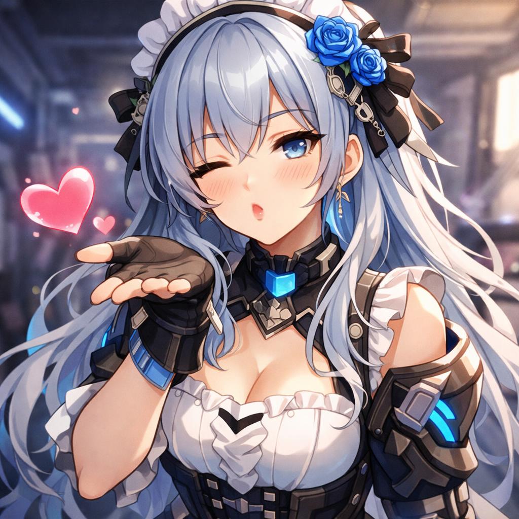 cyrene from honkai star rail blow kissing Blank Meme Template