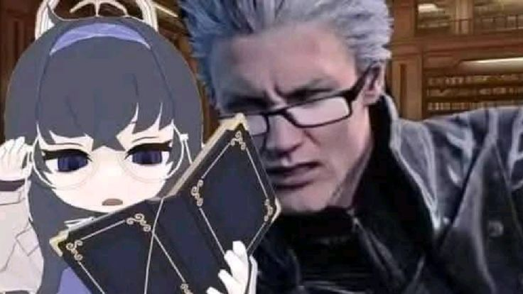 Ui and Vergil WHAT Blank Meme Template