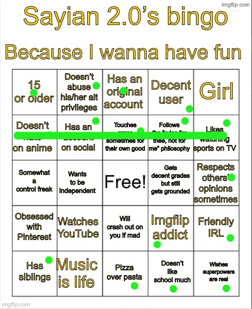 Sayian 2.0’s Bingo | image tagged in sayian 2 0 s bingo | made w/ Imgflip meme maker