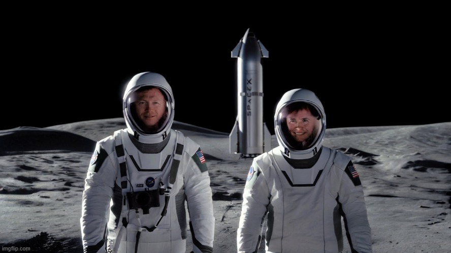 Grok generated Astronauts and Starship HLS on the Moon for Artemis III