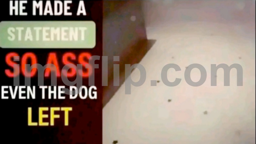 He made a statement so ass even the dog left | image tagged in he made a statement so ass even the dog left | made w/ Imgflip meme maker