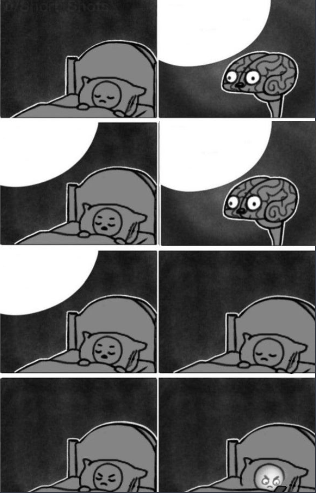 Brain sleep checking phone extended Blank Meme Template