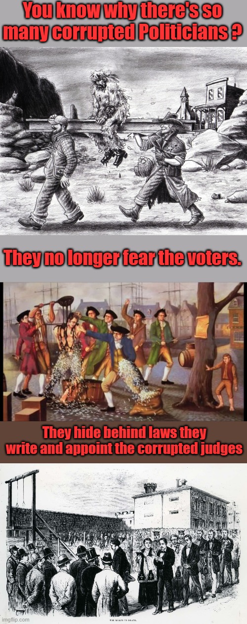 They know they will not be held accountable. | You know why there's so many corrupted Politicians ? They no longer fear the voters. They hide behind laws they write and appoint the corrupted judges | made w/ Imgflip meme maker