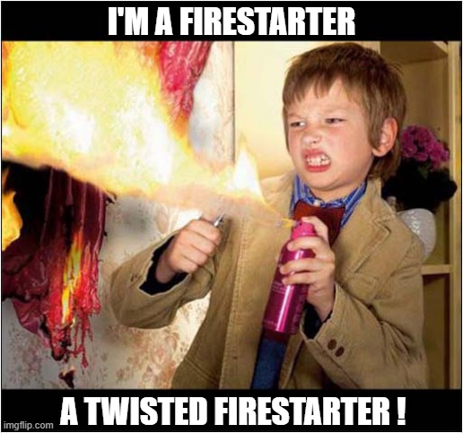 When You're Bored And Listen To The Prodigy ! | I'M A FIRESTARTER; A TWISTED FIRESTARTER ! | image tagged in bored,prodigy,firestarter | made w/ Imgflip meme maker