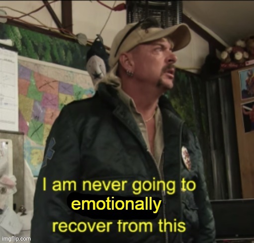 I am never going to emotionally recover | image tagged in i am never going to emotionally recover | made w/ Imgflip meme maker