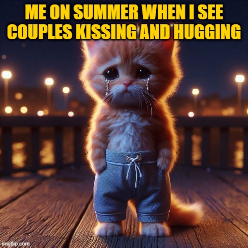 ME ON SUMMER WHEN I SEE COUPLES KISSING AND HUGGING | made w/ Imgflip meme maker