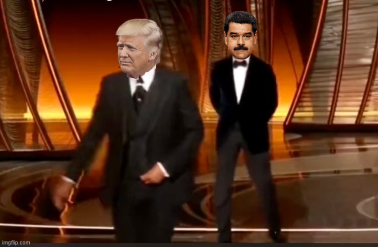 Trump slaps Maduro 2 Blank Meme Template
