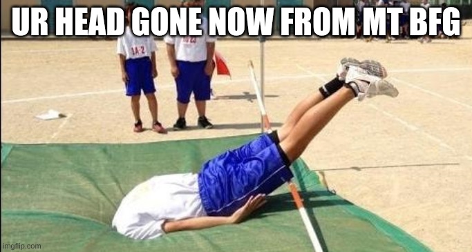 UR HEAD GONE NOW FROM MT BFG | image tagged in head in the ground | made w/ Imgflip meme maker