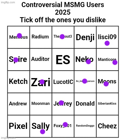 I’m so loving and non hateful | image tagged in controversial msmg users 2025 | made w/ Imgflip meme maker