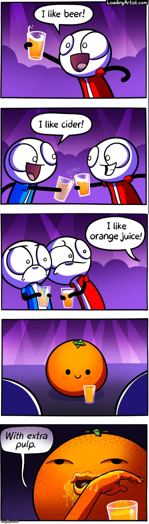 image tagged in beer,cider,orange juice,cannibalism,comics,loadingartist | made w/ Imgflip meme maker