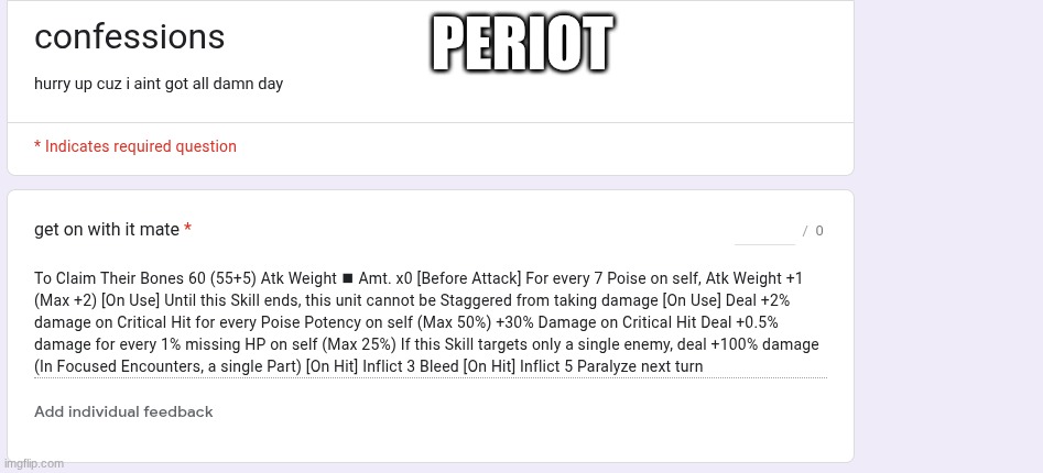 PERIOT | made w/ Imgflip meme maker