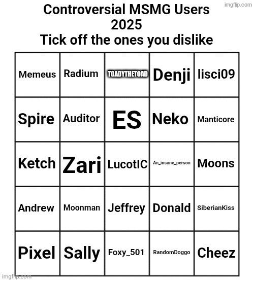 fixed it | TOADYTHETOAD | image tagged in controversial msmg users 2025 | made w/ Imgflip meme maker