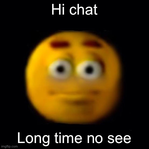 Yeah yeah who am i | Hi chat; Long time no see | image tagged in jdkdjdjdjdjdjdjdjdjdjdjjdjdjdsososo283 | made w/ Imgflip meme maker