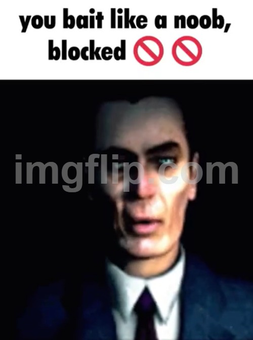 you bait like an noob, blocked | image tagged in you bait like an noob blocked | made w/ Imgflip meme maker