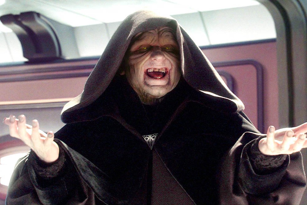 Palpatine Celebrating His Power Blank Meme Template