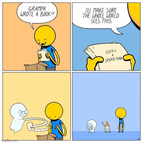 Sounds coolio tho | image tagged in goku,spider-man,spider man,comics,comics/cartoons,book | made w/ Imgflip meme maker