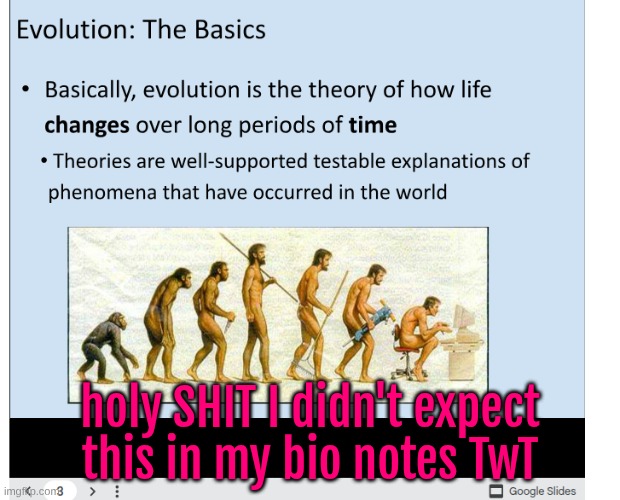 holy SHIT I didn't expect this in my bio notes TwT | made w/ Imgflip meme maker