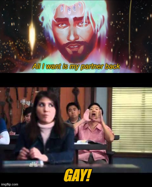 Day 407 of Arcane memes until the next season/series comes out. | All I want is my partner back; GAY! | image tagged in ha gay,arcane | made w/ Imgflip meme maker