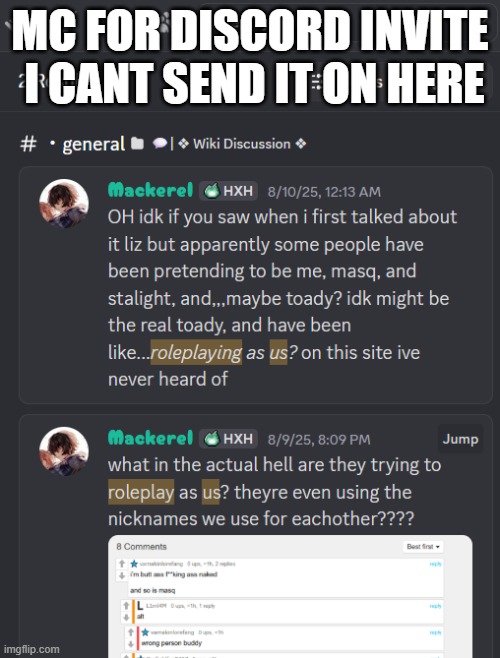 Mc me i will send the discord so everyone who saying these ss are fake can go see themself | MC FOR DISCORD INVITE  I CANT SEND IT ON HERE | made w/ Imgflip meme maker
