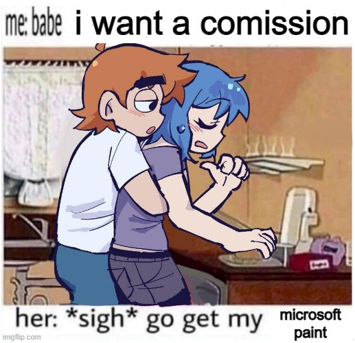 what it feels like being an artist | i want a comission; microsoft paint | image tagged in edit,art | made w/ Imgflip meme maker