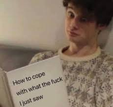 How to cope with what tf I just saw temp Blank Meme Template
