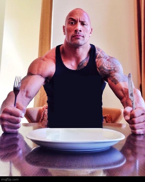 The Rock at dinner | image tagged in the rock at dinner | made w/ Imgflip meme maker