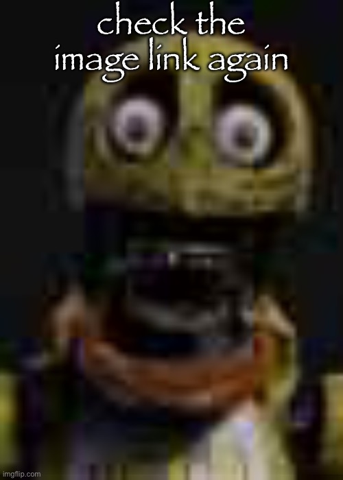 says “gory” | check the image link again | image tagged in reaction image | made w/ Imgflip meme maker