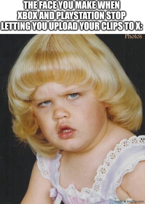 Why tho Twitter? | THE FACE YOU MAKE WHEN XBOX AND PLAYSTATION STOP LETTING YOU UPLOAD YOUR CLIPS TO X: | image tagged in why tho,twitter,xbox,playstation,gaming | made w/ Imgflip meme maker