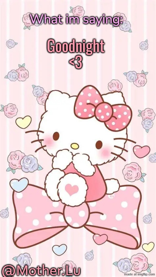 hello kitty temp | Goodnight <3 | image tagged in hello kitty temp | made w/ Imgflip meme maker