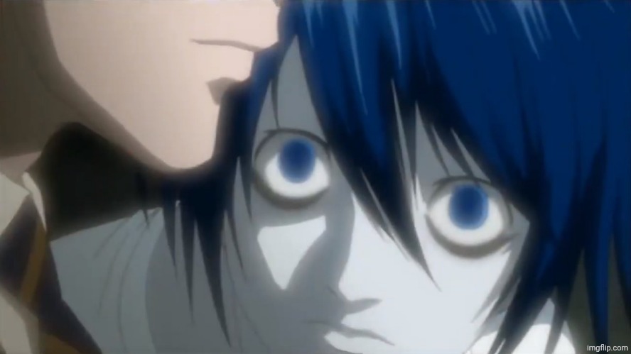 image tagged in l looking at kira | made w/ Imgflip meme maker