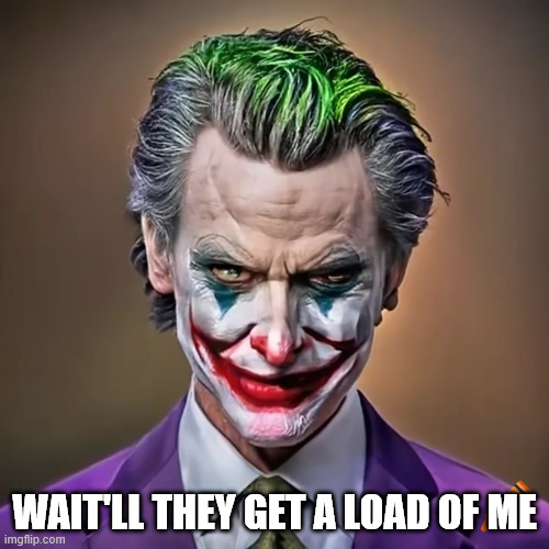 Newsom Joker | WAIT'LL THEY GET A LOAD OF ME | made w/ Imgflip meme maker