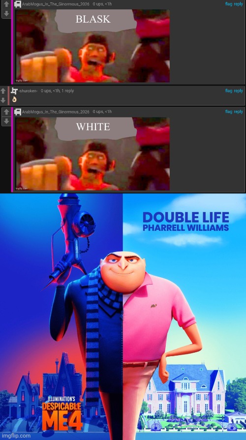 Double racist (say blask if you support mantis) | image tagged in double life | made w/ Imgflip meme maker