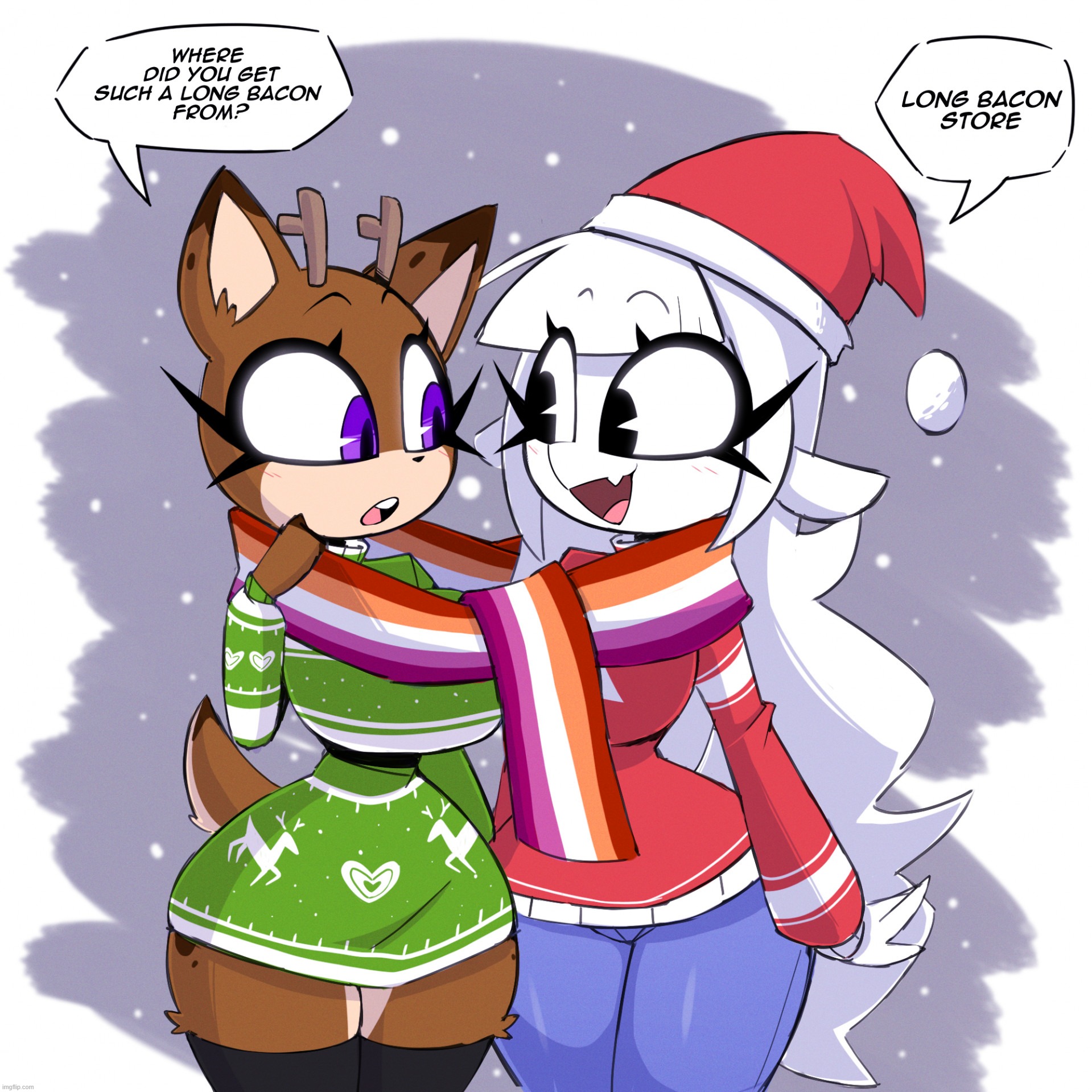 I'd like some bacon right now. xD | image tagged in adorable,pride,lesbian | made w/ Imgflip meme maker