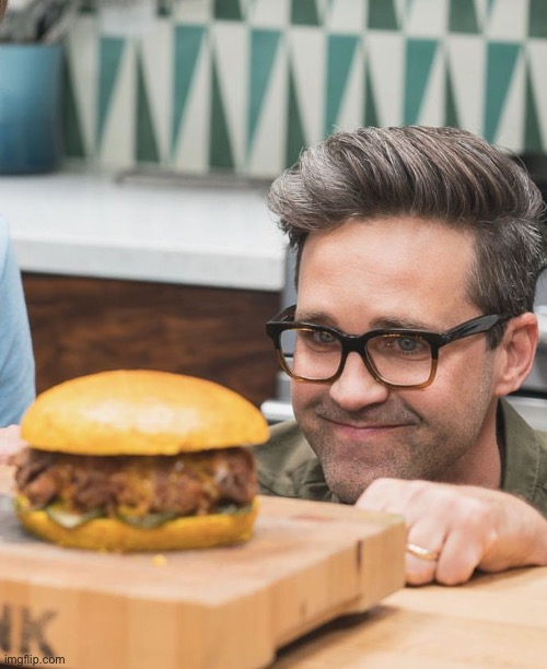 Man looking burger | image tagged in man looking burger | made w/ Imgflip meme maker