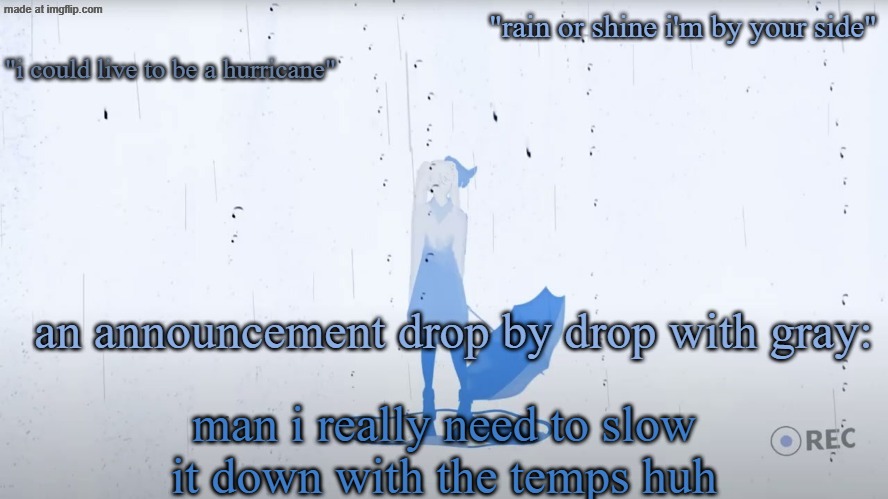 dragnoc's weather girl announcement temp | man i really need to slow it down with the temps huh | image tagged in dragnoc's weather girl announcement temp | made w/ Imgflip meme maker