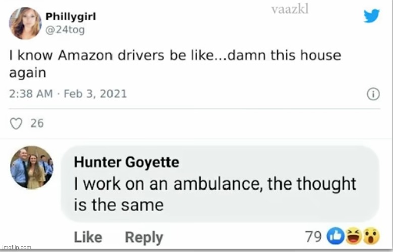 image tagged in amazon,houses,ambulance,relatable,comments,cursed | made w/ Imgflip meme maker