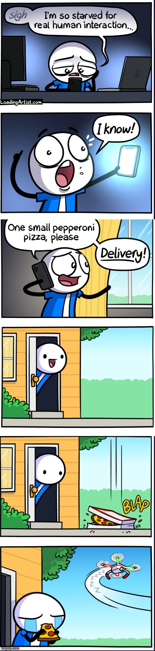image tagged in delivery,pizza delivery,pizza,comics,loadingartist,social | made w/ Imgflip meme maker