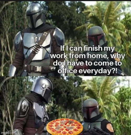 Why can’t I work from home? | image tagged in work from home,why cant you just be normal,office,life,paid,pizza | made w/ Imgflip meme maker