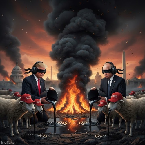 "PUT UP OR SHUT UP NOW" | image tagged in trump,maga,putin,oil,venezuela,criminal | made w/ Imgflip meme maker