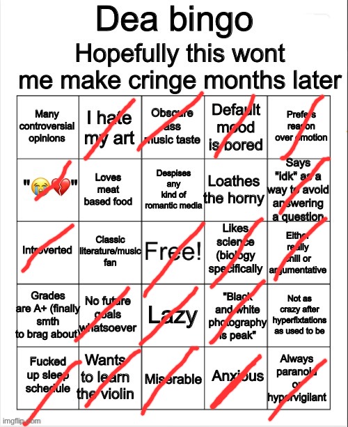 requested by Moriarty. | image tagged in dea bingo | made w/ Imgflip meme maker