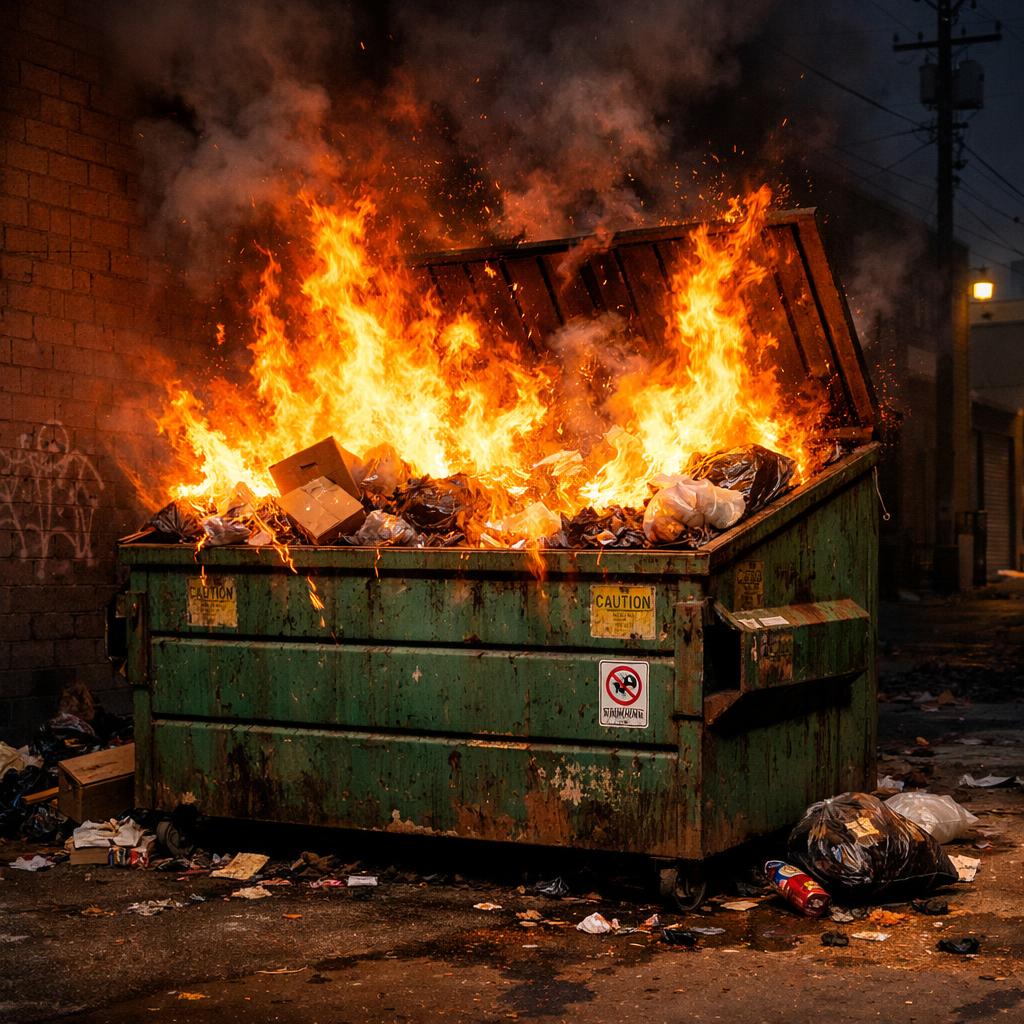 Dumpster Fire Blank Meme Template