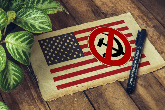 old paper USA anti communist flag Blank Meme Template