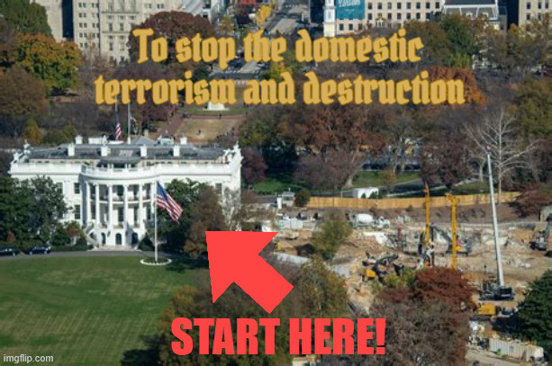 Residence of the Leader of Homeland Terrorism | To stop the domestic terrorism and destruction; START HERE! | image tagged in residence of the leader of homeland terrorism,antichrist | made w/ Imgflip meme maker