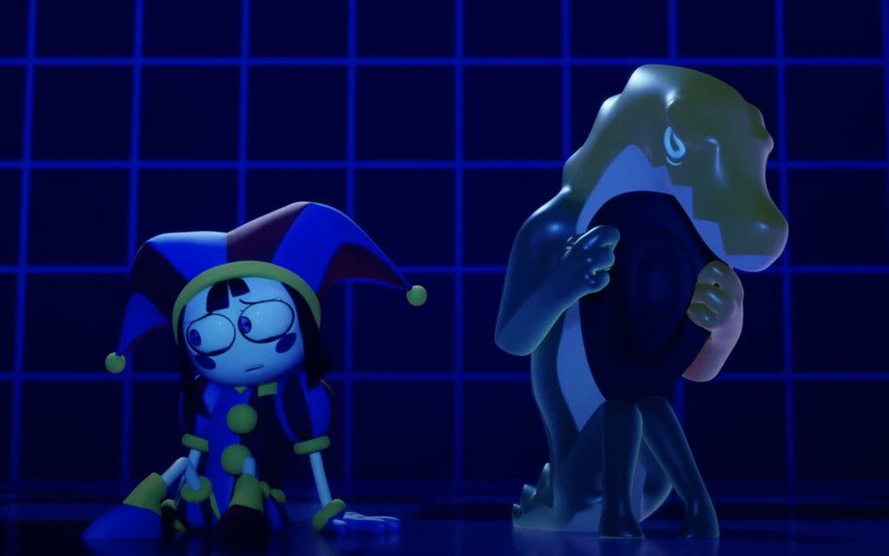 Pomni and Gummigoo Blank Meme Template