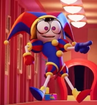 Pomni pointing Blank Meme Template