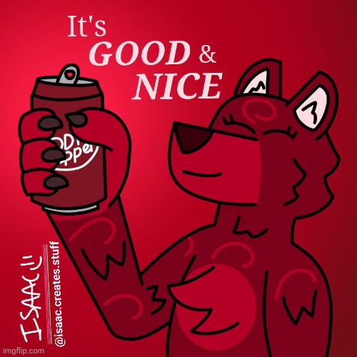 Dr. Pepper wolf | image tagged in wolf,furry,dr pepper,soda | made w/ Imgflip meme maker