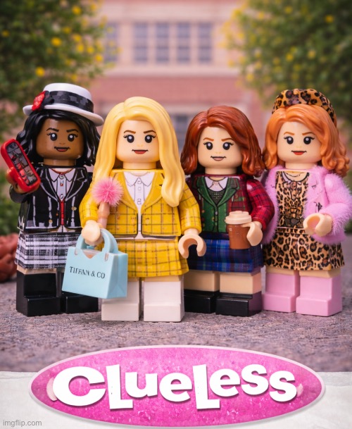 Clueless Coterie | image tagged in clueless,lego art,ai art,chatgpt,cher,brian einersen | made w/ Imgflip meme maker