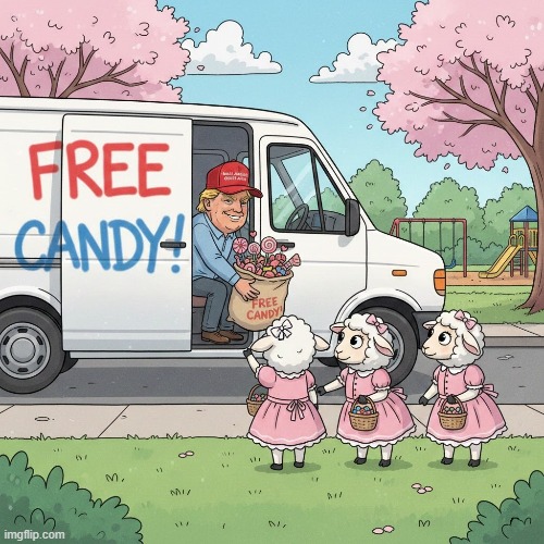 FREE CANDY! | image tagged in trump,maga,jeffrey epstein,sexual predator,child molester,child abuse | made w/ Imgflip meme maker