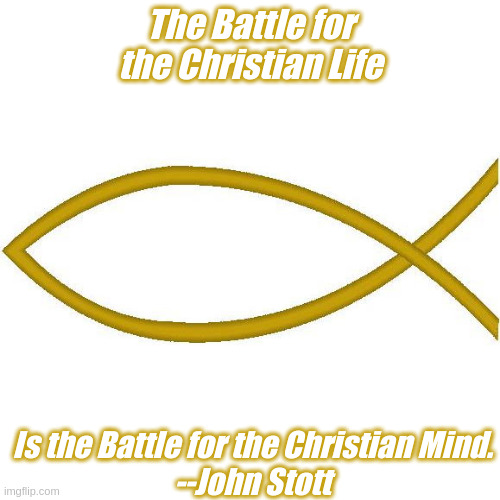 Christian Mind | The Battle for the Christian Life; Is the Battle for the Christian Mind.
--John Stott | image tagged in john stott,christian,mind | made w/ Imgflip meme maker